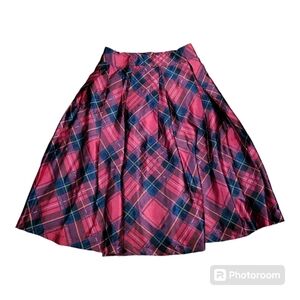 Vintage NWT plaid midi skirt Womens Size S Red